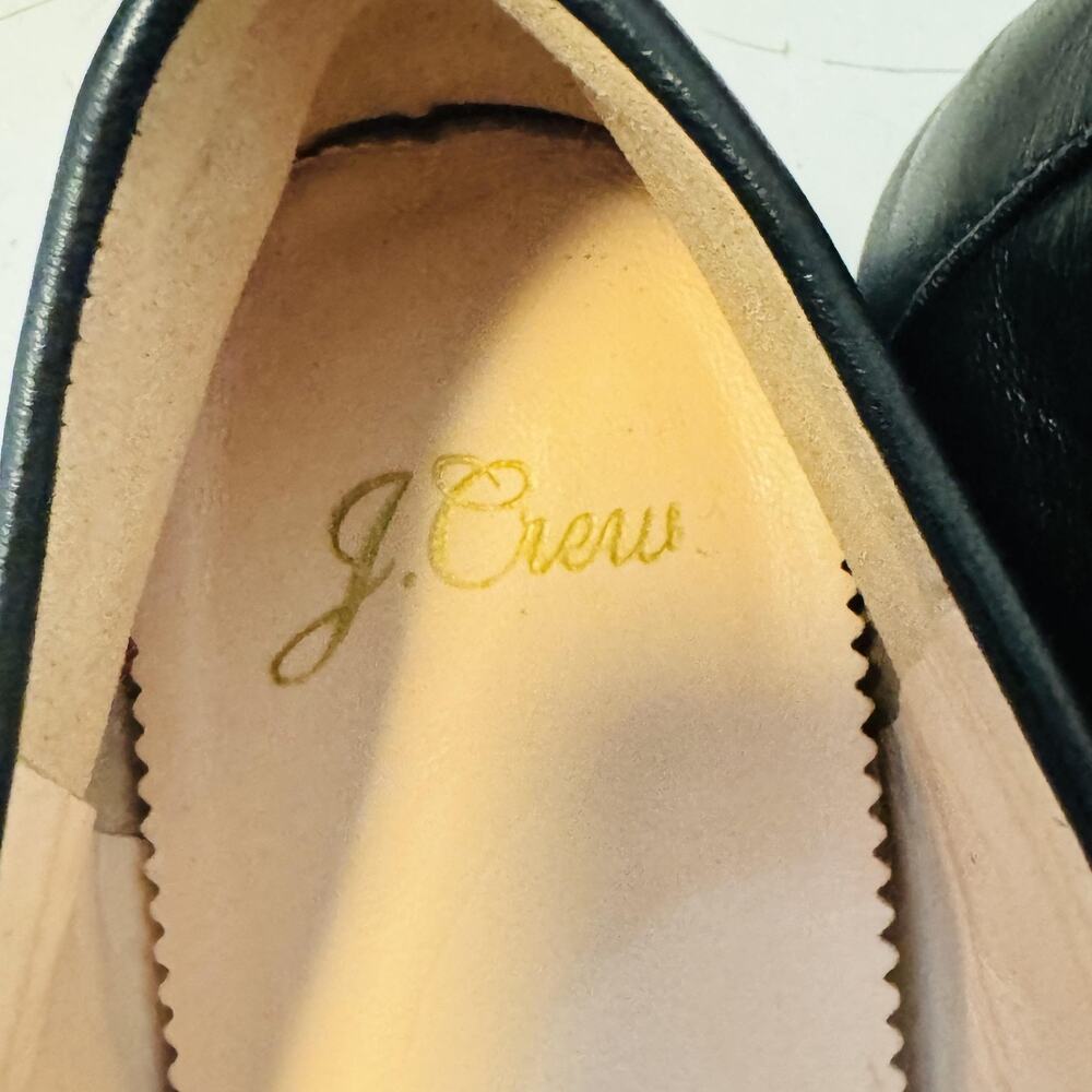 J Crew Shoes Womens 6.5 Black Leather Loafer Flats Slip On Casual Comfort - Picture 9 of 11